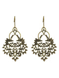 Silver Dangle Earrings Women's Alloy Embossed Chic Pierced Earrings