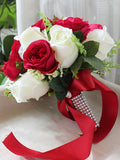 Red Wedding Bouquet Flower 2 Colors Silk Ribbons Bridal Flowers Bouquets