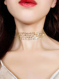 Sequin Choker Necklace Glitter Sparkly Gold Choker Jewelry