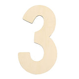 YRONTY 12 Inch Unfinished Wooden Number 3, Blank Wooden Numbers Sign Boards for DIY Crafts Decor Birthday Wedding Party Home Wall Decoration