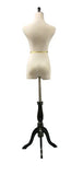 35"Chest 26"Waist 34"Hips White Female Mannequin Dress & Slacks Form + Tripod Base White/Black (M) Made by OM