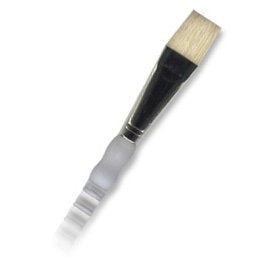 Royal Soft Grip Long Handle White Brist Flat Brush - Artist Paint Brush - Sg400F-6 - Single