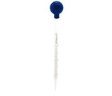 OESS Glass Graduated Dropper Pipettes 5ml with Blue Silicone Caps Pk/3