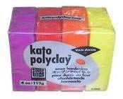 Van Aken International VA12141 Kato Polyclay 2oz 4-Color Set Warm-Yellow Orange Red and Magenta,