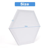 yazi Hexagon Canvas Boards for Painting,5 Packs 12in Stretched Boards Acrylic Painting Carved Decoration Boards, Art Kit DIY Gift for Kids and Adults