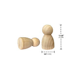 100 Pieces Wood Peg Dolls Unfinished Wooden People Craft Blank Family Figures 5/8 x 1-1/4 inch