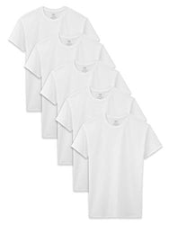 Fruit of the Loom Boys' Cotton White T Shirt, White, Medium (Pack of 5)