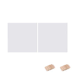 aoory 2Pcs Painting Canvas Pure Linen Square Artist Stretched Canvas Small Size for Oil Acrylic Paint