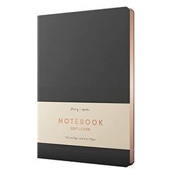 Soft Cover Notebook, Rose Gold - Cute Journal for Women - Aesthetic Lined A5 Notebook - Vegan Leather - Premium and Beautiful Notebook- 128 Pages, Thick 120GSM Paper and Ribbons - 5x8
