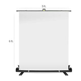 JS JULIUS STUDIO 5 ft.(W) x 6 ft.(H) White Screen - Collapsible, Retractable Background Stand, Auto-Locking Frame, Wrinkle Resistant, Aluminum Case, Pull-up Style, Quick Setup & Breakdown, JSAG665
