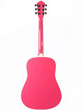 Oscar Schmidt OG5 3/4-Size Kids Acoustic Guitar Learn-to-Play - Pink