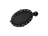 18x25mm Oval Pendant Tray Blank Base Cameo Cabochon Base Setting Pack of 20 (Black)