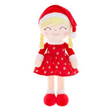 Gloveleya Baby Girl Gift Christmas Doll Soft Plush Girl Costume Toy Red 14"