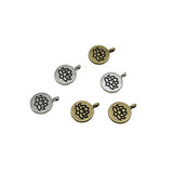 30 Pcs Lotus Flower Charms Yoga Charms Pendant for Jewelry Making Bracelet (Silver & Brone)