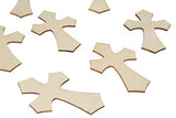 Unfinished Wood Cutout - 50-Pack Antique Cross Shaped Wood Pieces for Wooden Craft DIY Projects,