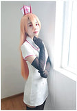 DAZCOS US Size Chainsaw Man Power Cosplay Costume Nurse Uniform Dress with Nurse Hat Socks and Gloves (Small)