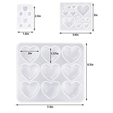 HOVEOX 9 Pieces Heart Shaped Resin Molds Heart Shape Epoxy Mold Heart-Shaped Resin Casting Mold for Craft Making (9)