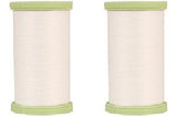 (2 Pack) Coats Dual Duty Plus WHITE Hand Quilting Thread Strong all purpose with glace (glazed)