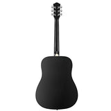 Donner DAG-1B Black Beginner Acoustic Guitar Full Size, 41" Dreadnought Guitar Bundle with Gig Bag Tuner Capo Picks Strap String