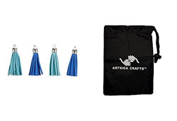 Darice Jewelry Making Pendant Tassels 2in. Aqua and Blue Suede 4 Pieces (3 Pack) SS 135 Bundle with