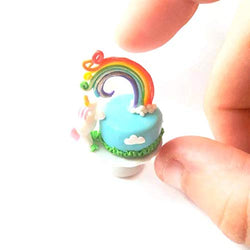 1:12 dollhouse miniature food unicorn and rainbow cake