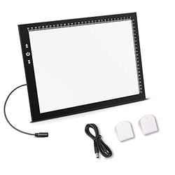 HSK A4 LED Light Box Light Pad Lock/Unlock Modes Touch Dimmer Button Dimmer 5 Level Brightness Led 4500 Lux for Tatoo,Trace, Drawing,Animation, Sketching,Diamond Painting