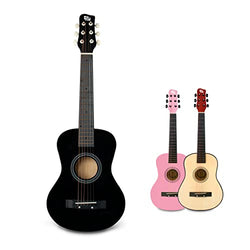 CB SKY 30" Wooden Black Acoustic Guitar for Kids/Boys/Girls/Beginners/Guitar for age 3-5 5-9 (Black)