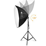 LOMTAP Photo Studio Lighting Kit Photography Studio Softbox Light Kit Background Support System 6.5ftx9.8ft Stand Octagonal Softboxes Cantilever Reflector 5 Bulbs 6 Clips