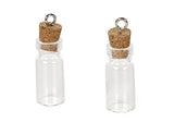 Darice 2 Piece Glass Bottle Charm with Cork Stopper, 38 mm