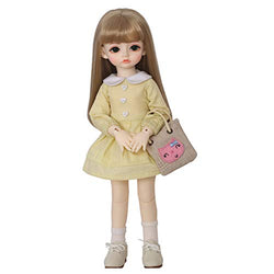 MEESock BJD Doll 26cm Ball Jointed Baby Doll, with Clothes Eyes DIY Toy Best Handmade 1/6 SD Doll