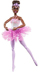 Barbie Doll Magical Ballerina Doll Blonde Hair Light-Up Feature Tiara and Purple Tutu Ballet Dancing Poseable Kids Toys