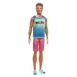 Barbie Ken Fashionistas Doll #192, Brown Cropped Hair, Vitiligo, Malibu Tank, Red Shorts, Blue Sandals, Toy for Kids 3 to 8 Years Old