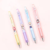 8Pcs Cute Pure Retractable Gel Ink Pens,Cartoon Kawaii School Pens,Black Ink 0.5mm pen,For Writing Journaling Taking Notes School Office Home.