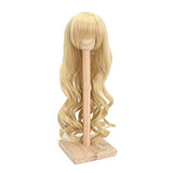 9-10 Inch 1/3 BJD SD Doll Wig Heat Resistant Fiber Long Brown Loosen Wave Curly with Ponytail Doll Hair Wig