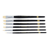 Transon Paint Brush Set 6pcs Art Painting Synthetic Bristle for Acrylic Watercolor Gouache Oil Leather Canvas and Face Painting