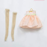 MEESock Fashion Pretty Pink Suspender Dress + Socks for 1/4 BJD Doll Clothes Accessories, Suitable for Your Favorite SD Doll