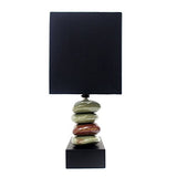 Elegant Designs LT1036-BLK Rectangular Dual Stacked Stone Ceramic Table Lamp, 14.5" x 12" x 6.3",