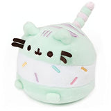 GUND Ice Cream Sandwich Pusheen Sweet Dessert Squishy Plush Stuffed Animal Cat for Ages 8 and Up, Mint and White, 4”