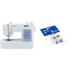 Brother CS5055 Computerized Sewing Machine, LCD Display, and Embroidery Bobbins 10-Pack, Clear