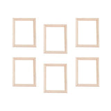 Exceart 6Pcs 1/12 Wood Dollhouse Furniture Unfinished Mini Photo Frame Artificial Miniature Scene Model DIY Wall Art Painting Toys for Nursery Room Photo Props