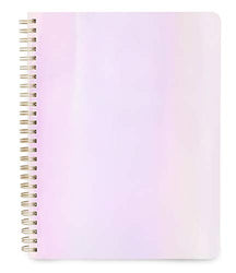 Ban.do Rough Draft Mini Spiral Notebook, 9" x 7" with Pockets and 160 Lined Pages, Pearlescent