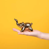 Ardax Gold Home Décor Balloon Figurine Accent, Small Ceramic Animal Statue Handmade Sculpture Ornament (Elephant)