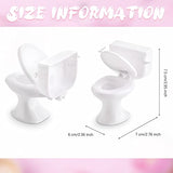 2 Pieces Mini White Toilet Seat Toy Doll House Furniture Miniature Classic Bathroom Baby Toilet Toy Tiny Cake Topper Bathroom Furniture Dollhouse Accessories