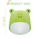 1 Pcs Cute Frog Plush Toy, 3D Animals Cute Frog Stuffed Pillow, Super Soft and Comfortable Plush Toy Gifts Decor Suitable for Boys Girls (12 Inch)