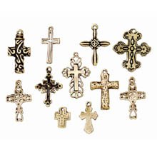 Jewelry Designer 196869G Charms Crosses Gold 11Pc