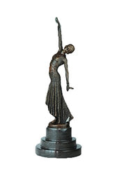 Toperkin Metal Figurine Home Decor Lady Statue Dancer Sculpture TPE-710