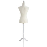 Valuebox Female Mannequin Torso Women Dress Form with Wooden Tripod Stand 34" 26" 35" Size 6 (White)