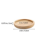 T4U 2.5 Inch Bamboo Round Small Size Bamboo Tray Set of 6