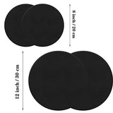 Ruisita 4 Pack Round Pre-Stretched Canvas Primed Canvas Boards for Painting Artist Canvas Professional Stretched Boards for Acrylic Painting Oil Painting, Black