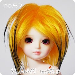 15-6inch(16cm): 1/6 BJD Doll MSD Fur Wig Dollfie Yellow + Black / SW57